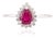 14k Gold Natural Mozambique Ruby Diamond Halo Ring Size 5.5 For Sale