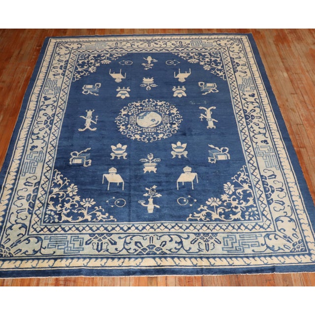 Early 20th Century Early 20th Century Zabihi Collection Chinese Peking Room Rug - 8' x 9'9" For Sale - Image 5 of 12