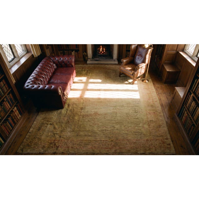 Fantastic Combination of Soft Color Allover Design Antique Turkish Decorative Oushak Rug For Sale - Image 15 of 17