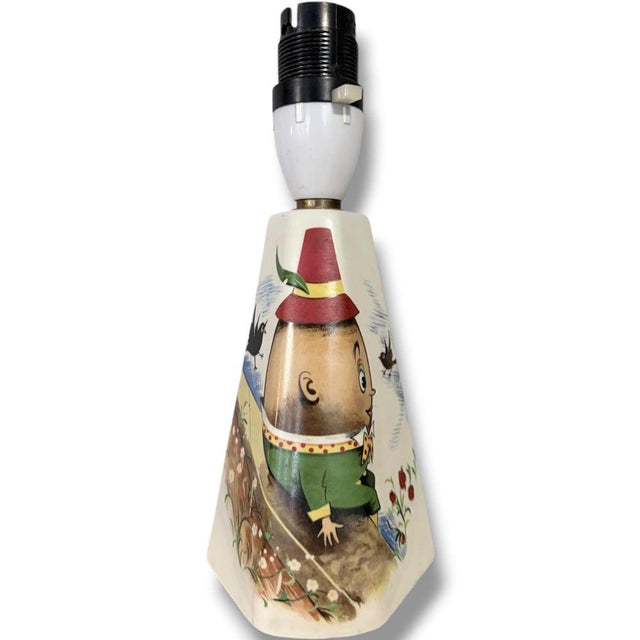 Vintage Hand-Painted Ceramic Humpty Dumpty Table Lamp For Sale - Image 3 of 9