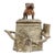 Early 20th-Century Cast Metal Bulldog Tree Stump Desk Humidor For Sale