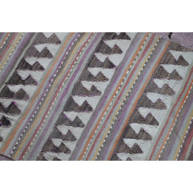 1960s 1960s Vintage Turkish Kilim With Stripe Patterns For Sale - Image 5 of 11