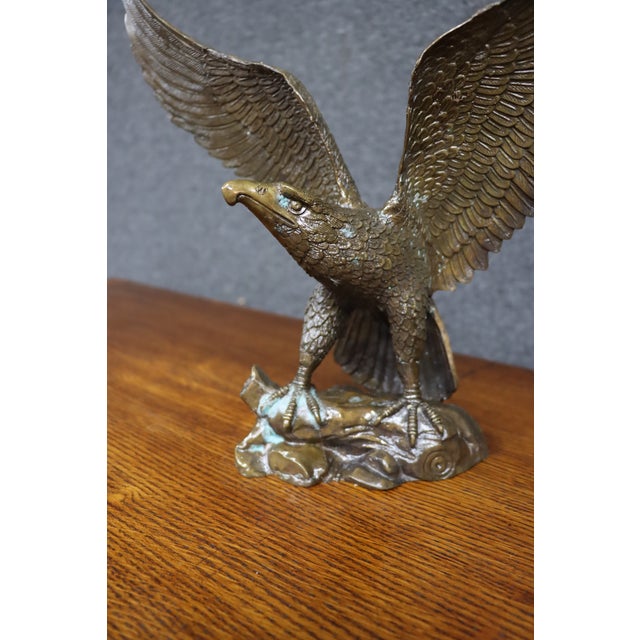 American Cast Metal Eagle Sculpture For Sale - Image 3 of 13