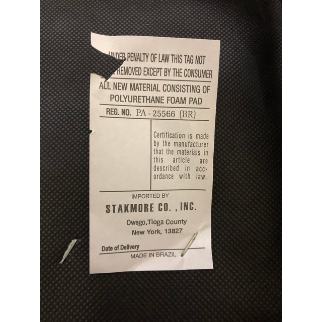 Wood Stakmore Lattice Back Styled Indoor Folding Chairs with Blue Upholstery - a Pair For Sale - Image 7 of 9