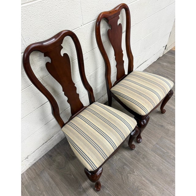 Late 20th Century Vintage Queen Anne Style Dining Chairs - Pair For Sale - Image 5 of 11