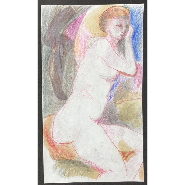 Figurative James Bone Resting Female Mixed Media Painting For Sale - Image 3 of 3