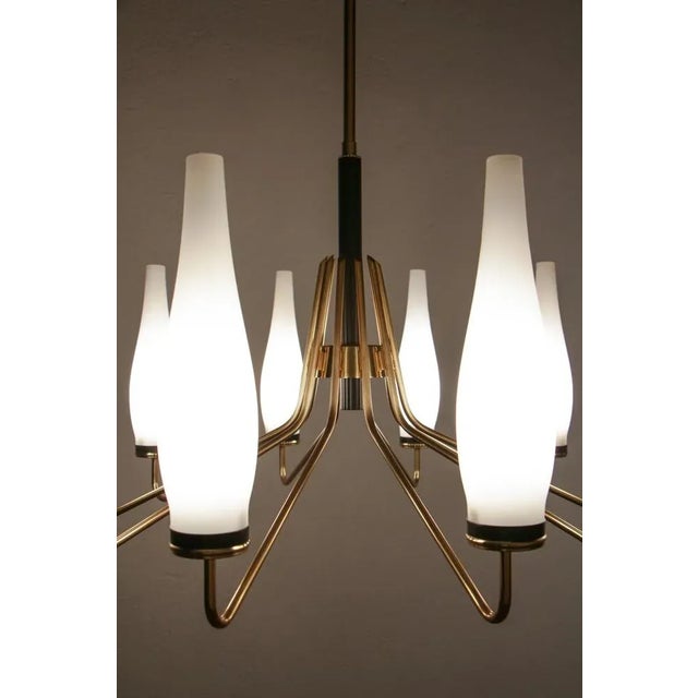 Italian Mid-Century Modern Ten Light Chandelier Attributed to Stilnovo, 1950s For Sale - Image 18 of 18