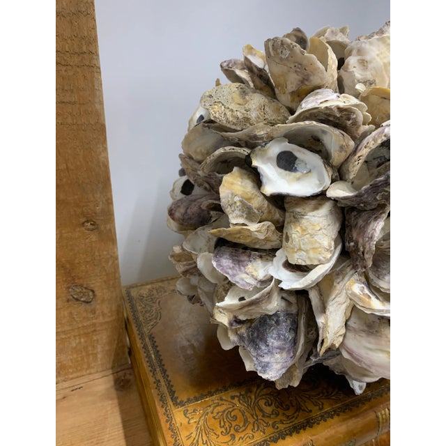 Shabby Chic Vintage 1980’s Oyster Shell Orb For Sale - Image 3 of 3
