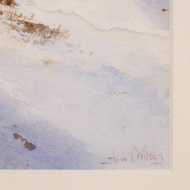 American Watercolor Winter Landscape by Howell Wilson, 1890 For Sale - Image 4 of 7