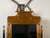 Glass Large English Faux-Bamboo Walnut Mirror Made of 1900s Doors with Carved Ivy For Sale - Image 7 of 12