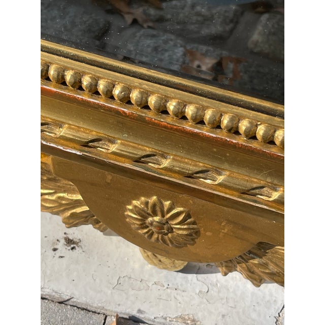 Mid 20th Century Vintage Gilt Wood Gustavian Style Wall Mirror For Sale - Image 5 of 6