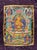 Antique 19th Century Tibetan Manjushri Thangka – Bodhisattva of Wisdom in Custom Silver Gilt Frame For Sale In San Diego - Image 6 of 18