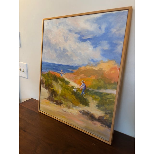 1990s Coastal Painting, Framed - Unsigned For Sale - Image 4 of 8