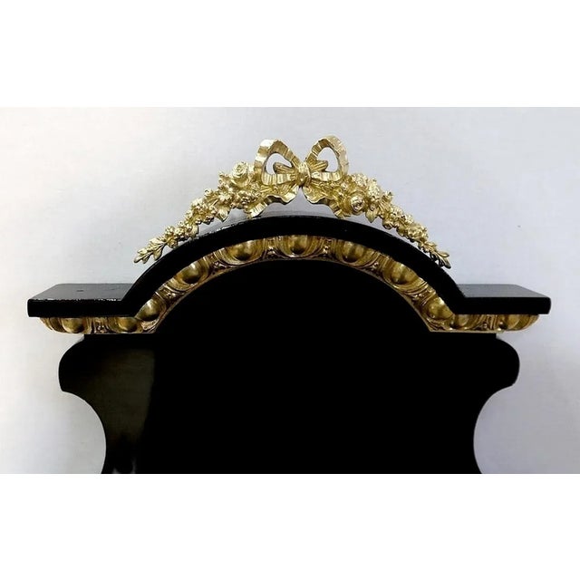 Small Napoleon III Mid 19th Century Black Wooden Desk For Sale - Image 9 of 18