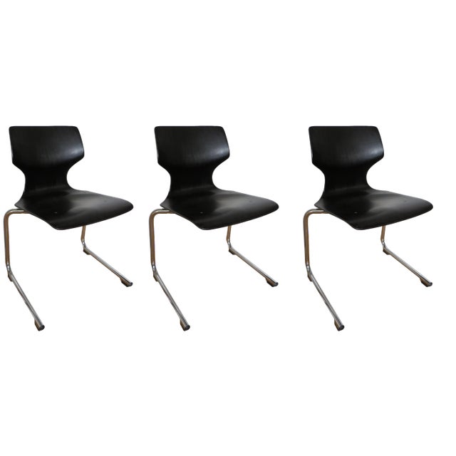 Model 410-20 Chairs in Pagwood by Elmar Flötto for Flötotto, Set of 3 For Sale