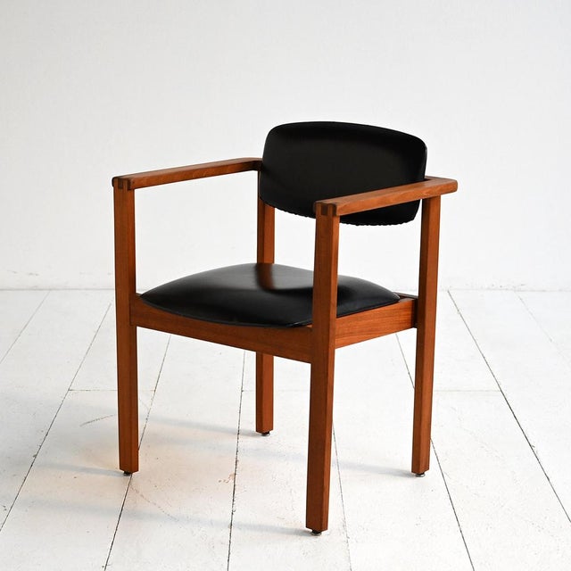 Teak and Leather Chair, Denmark, 1960s For Sale - Image 6 of 8