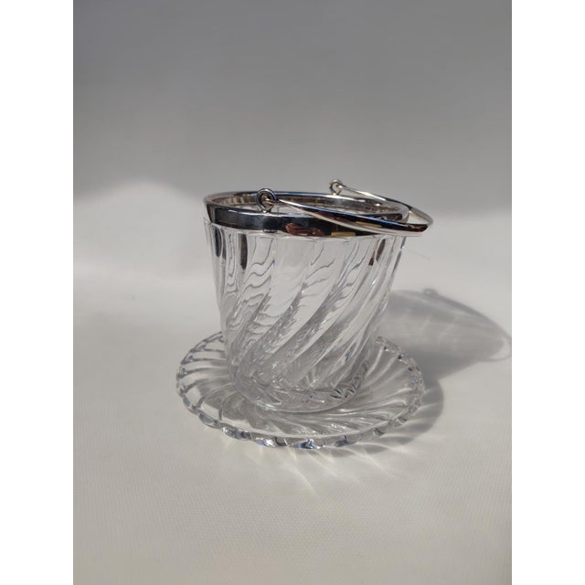 Baccarat Crystal Ice Bucket and Plate. Bamboo Pattern, Early Edition\.\. A very attractive and emblematic piece from the...
