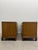 Late 20th Century Pair of Drexel Heritage Burlwood Nightstands With Brass Ring Hardware For Sale - Image 11 of 16