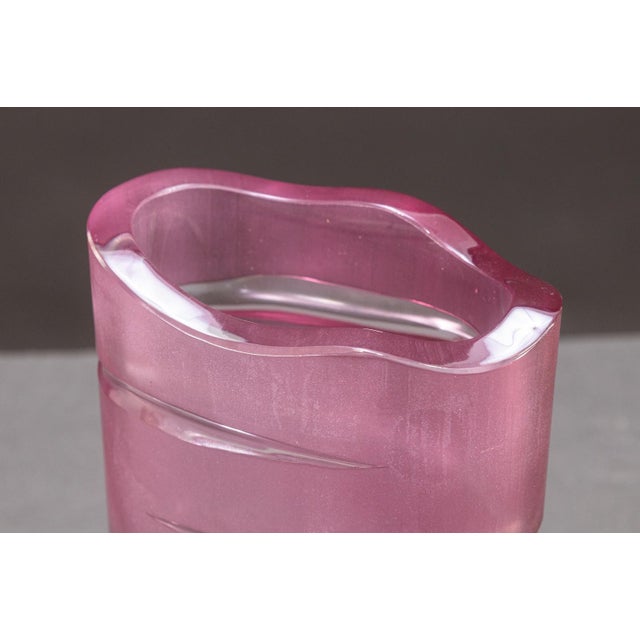 A Moser cut glass vase. A wonderful, decorative piece of art glass with a very pretty purple/pink coloration. This vase...