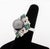 Contemporary Art Deco Style 18k White Gold, Pearl, Multicolor Gemstone, and Diamond Ring For Sale - Image 3 of 9