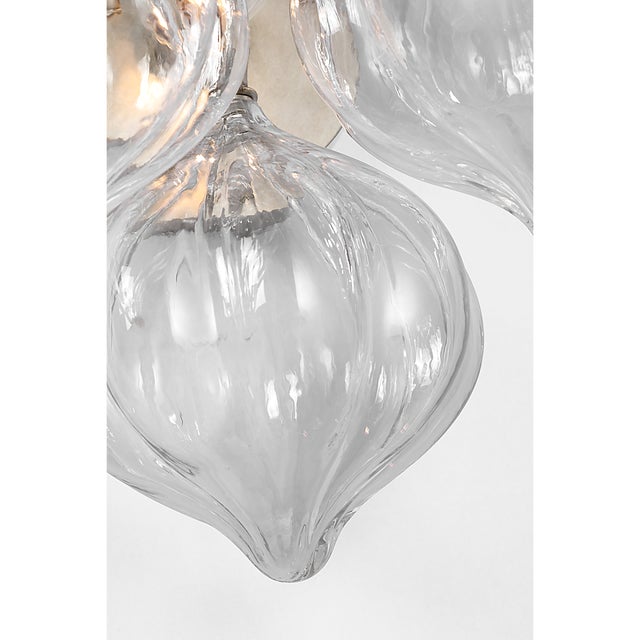 Chrome Julie Neill for Visual Comfort Signature Caselli 15" Sconce in Burnished Silver Leaf with Clear Glass For Sale - Image 8 of 11