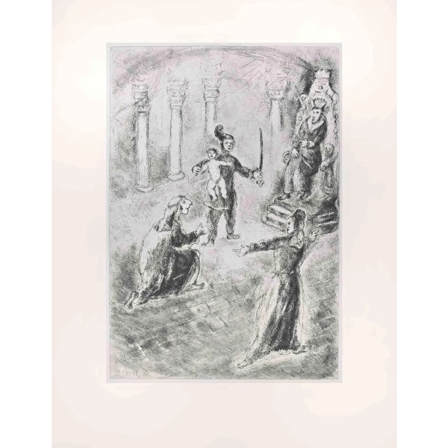 Marc Chagall, The Judgement of Solomon, Etching, 1956 For Sale