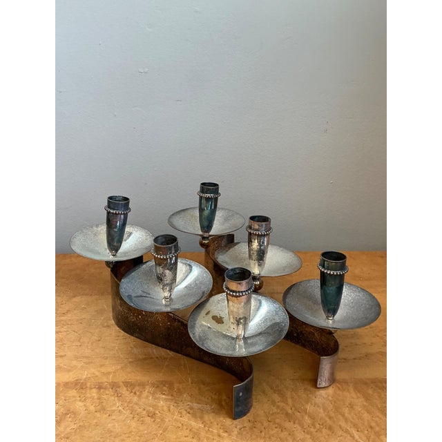 Mid-Century Modern Vintage Carole Stupell for Royal Hickman Silverplate Candlesticks - A Pair For Sale - Image 3 of 18