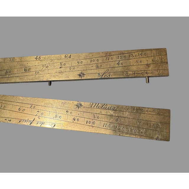 Antique English 6.5" Folding Brass Sector Rule Ruler In very good original estate fresh uncleaned condition with a...