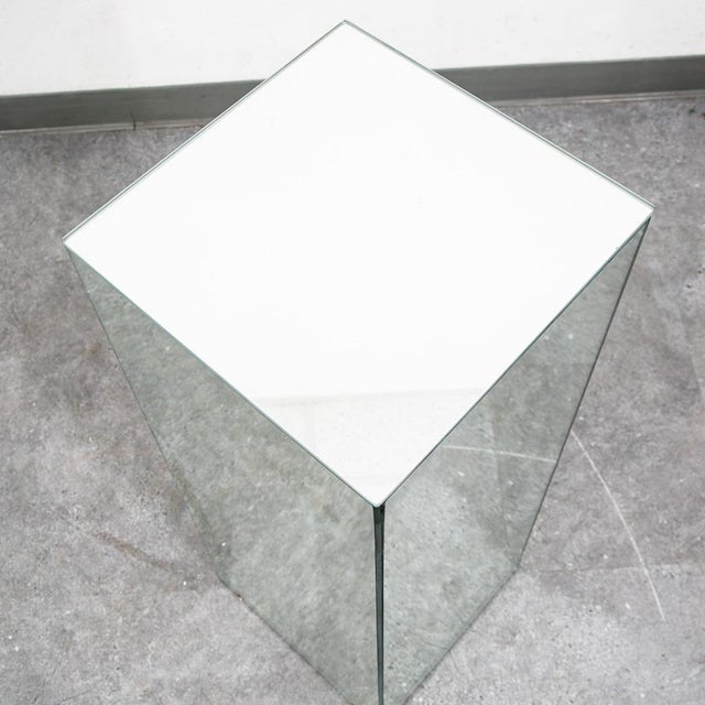 Glass Mid Century Modern Pedestal Mirror Square Table Display Art Glass Rectangular For Sale - Image 7 of 12