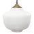 1950s Mid-Century Matte White Opaline Glass Pendant Lamp with Brass Top For Sale - Image 5 of 11