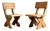 Vintage Wooden Chairs, 1960s, Set of 2 For Sale