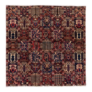 1960s Vintage Persian Bakhtiari Handmade Red All-Over Wool Rug For Sale