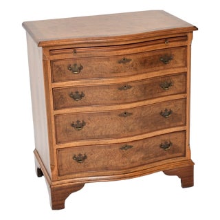 Vintage Georgian Burr Walnut Chest of Drawers, 1930s For Sale