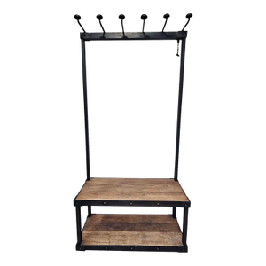 Solid Iron and Wood Entry Bench Restoration Hardware