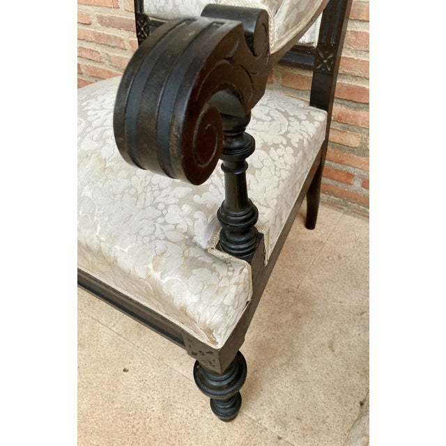 Alphonsine Living Room Set in Ebonized Wood, 1900s, Set of 3 For Sale - Image 16 of 18