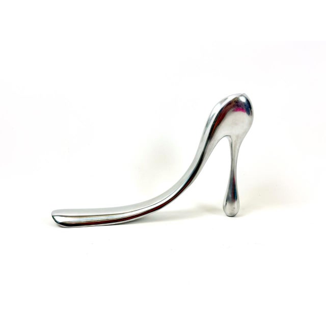 Silver Vintage Aluminum Shoehorn with Original Box by Manolo Blahnik for Habitat, 1960s For Sale - Image 8 of 9