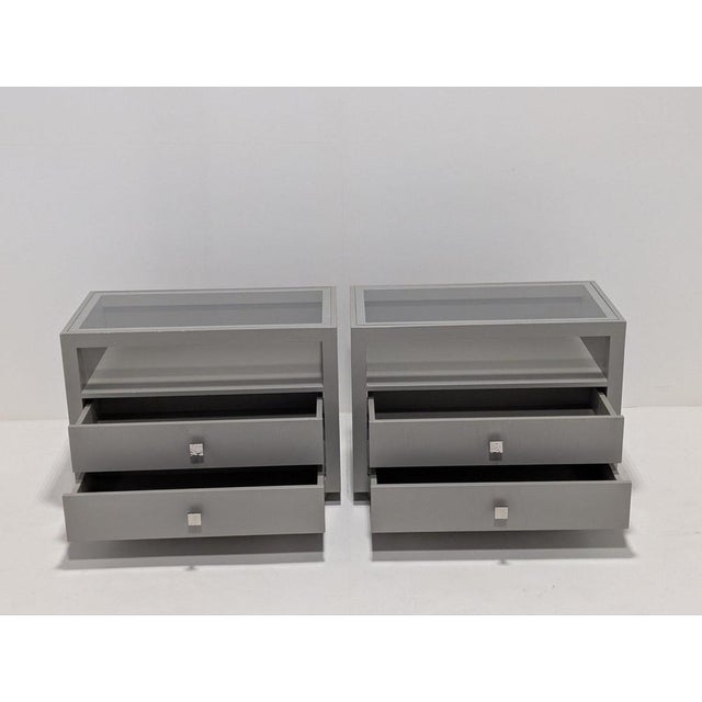 Gray Large Bedside Tables by Ben Whistler, Set of 2 For Sale - Image 8 of 13
