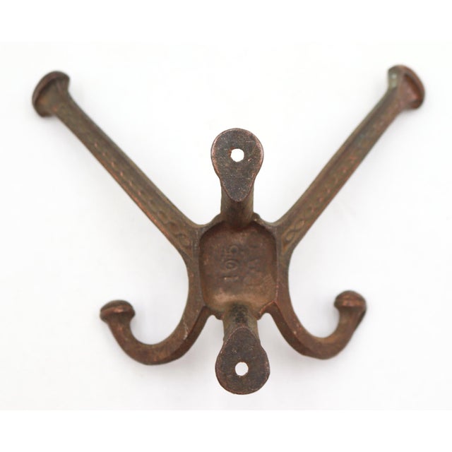 Vintage Copper Plated Cast Iron Chain Link Wall Hook For Sale - Image 6 of 7