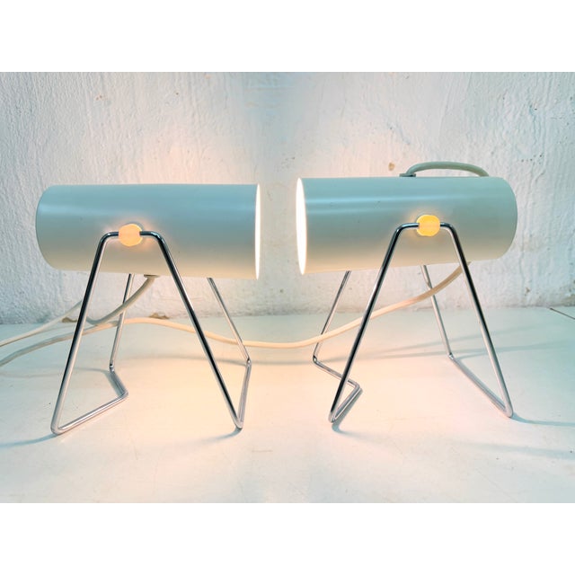 Space Age Minimalist Cylindrical Table Lamps, 1960s, Set of 2 For Sale - Image 9 of 13