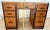 Brown Vintage Art Deco Desk, Waterfall Top, Seven Drawers With Bakelite Pulls, Walnut For Sale - Image 8 of 12