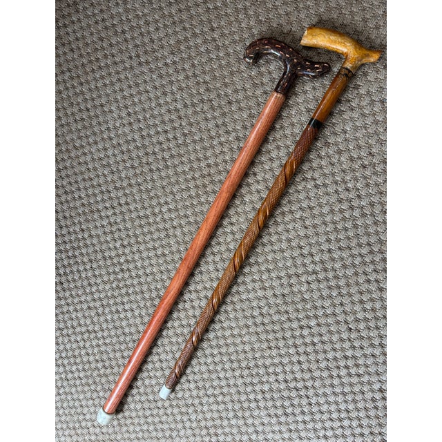 Unique Vintage Pair of Estate Walking Canes For Sale - Image 6 of 6