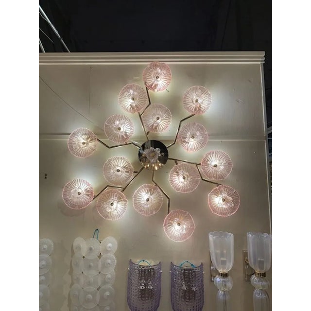 Murano Flower Wall Sconce or Flushmount Chandelier For Sale - Image 4 of 6