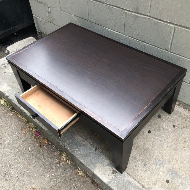 Cort Furniture Godiva Cocktail Coffee Table With Storage Drawer For Sale In Los Angeles - Image 6 of 9