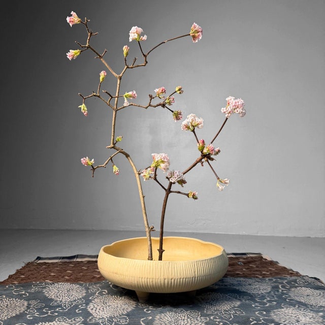 Cream Vintage Ceramic Ikebana Bowl, 1980s For Sale - Image 8 of 11