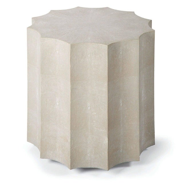 Gray Regina Andrew Marilyn Faux Shagreen Scalloped Table For Sale - Image 8 of 8