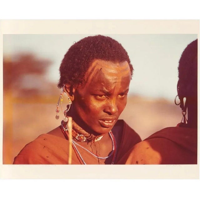 Contemporary Carol Beckwith, Rare Vintage Color C Print Photograph African Maasai Warrior Chromogenic Photo, 1979 For Sale - Image 3 of 9
