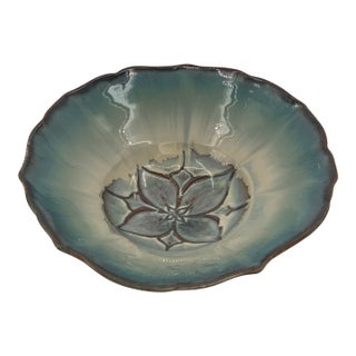 1980s Artist Bill Campbell Art Pottery 13.5" Centerpiece Bowl For Sale