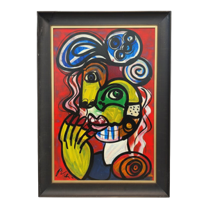 "My Friend Pablo Picasso, Thank You for the Time" Titled Peter Keil Painting