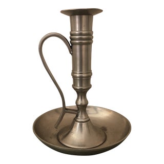 Vintage Pewter-Toned Candle Stick For Sale