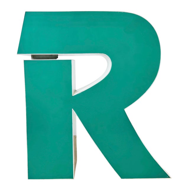 Vintage Green Illuminated Letter R, 1970s For Sale - Image 17 of 17